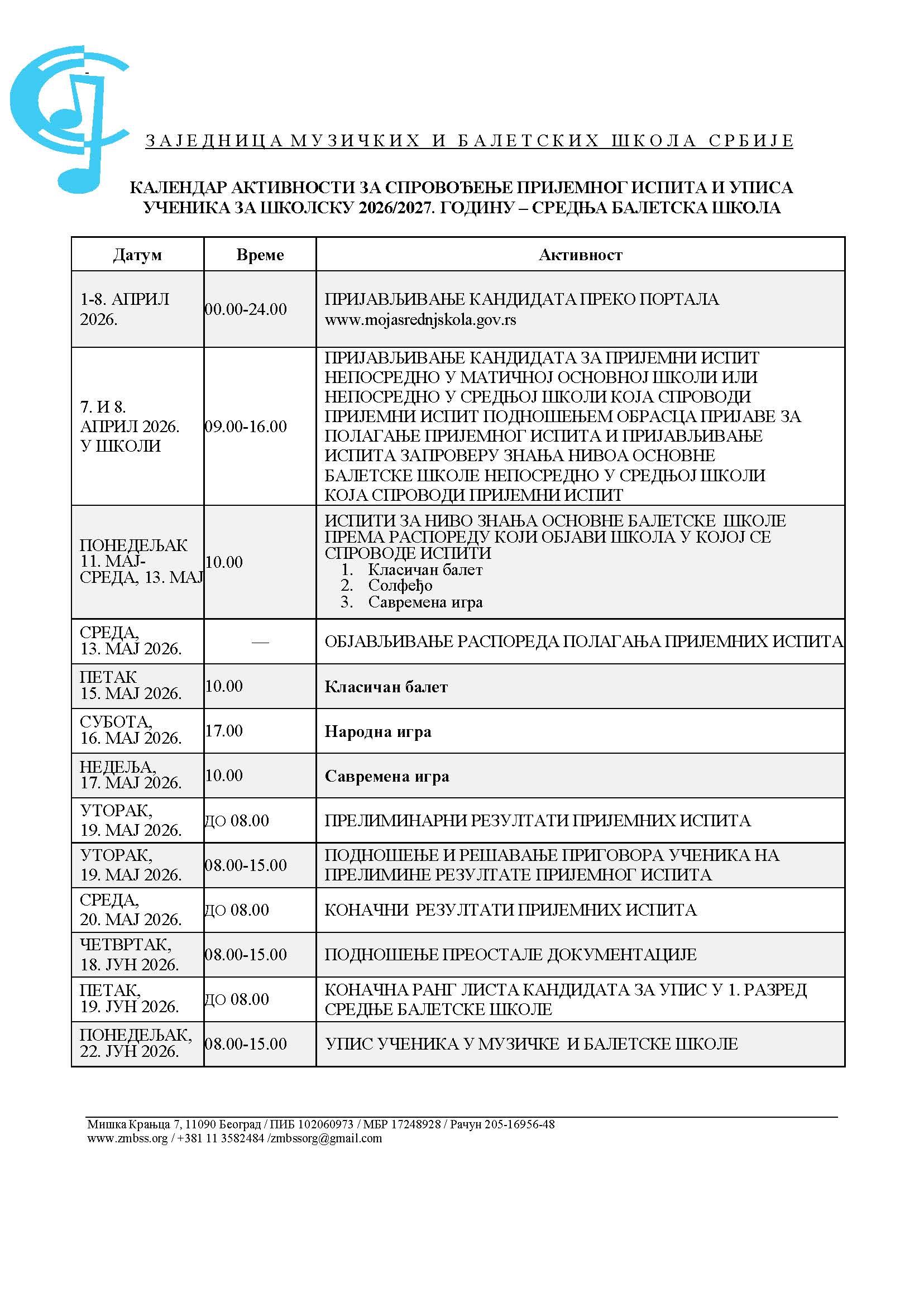 mp b kalendar aktivnosti za upis u srednje baletske škole 2026. godine predlog korekcija (2)
